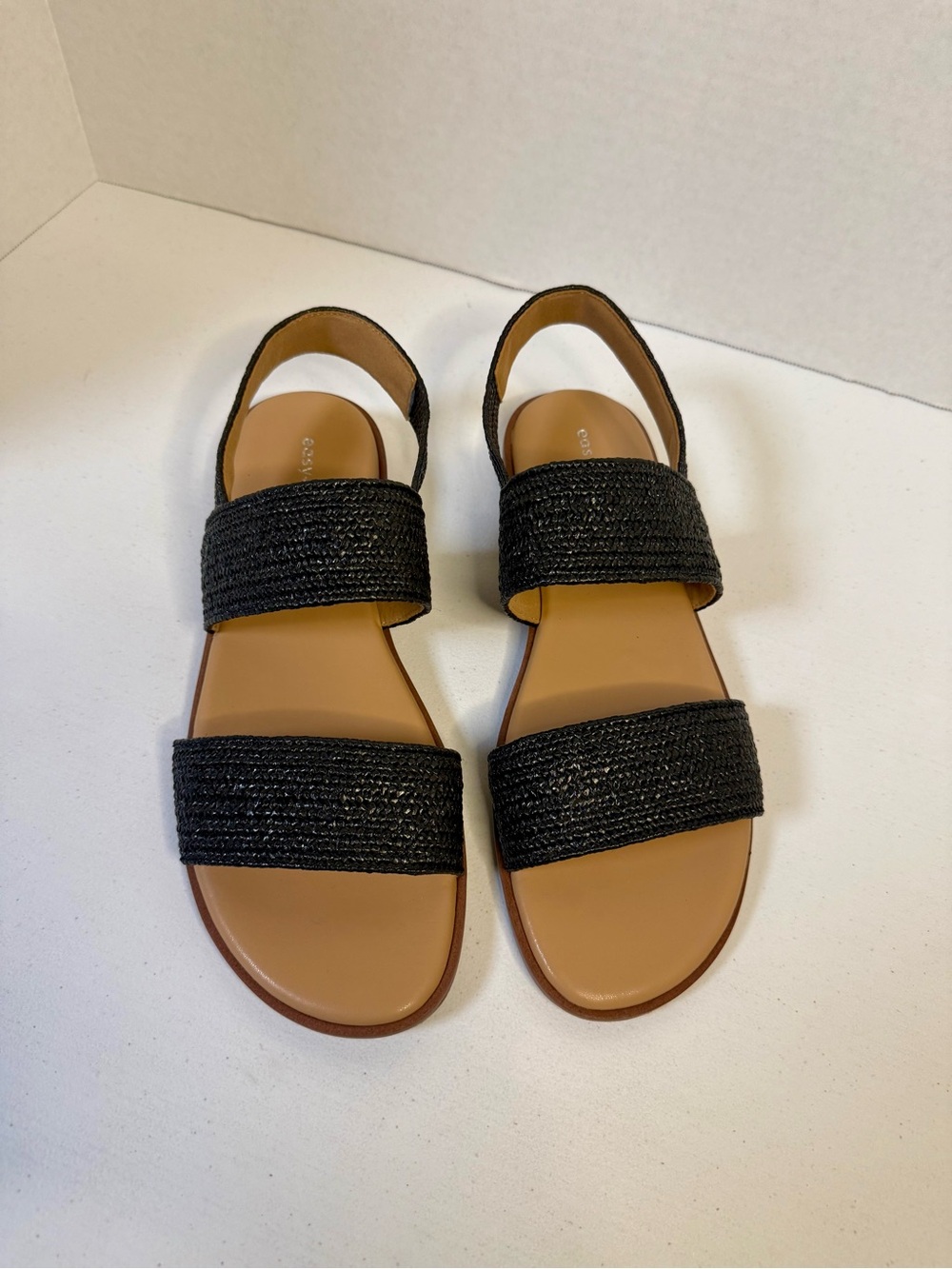 Easy Spirit Black Two-Band Slingback Sandals
